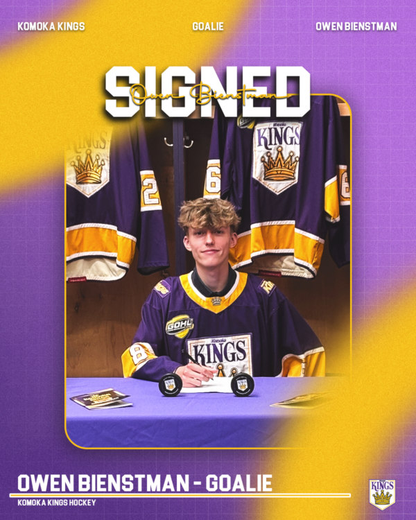 Goaltender Owen Bienstman Signs in Komoka