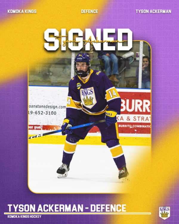 Defenceman Tyson Ackerman Returns to Komoka